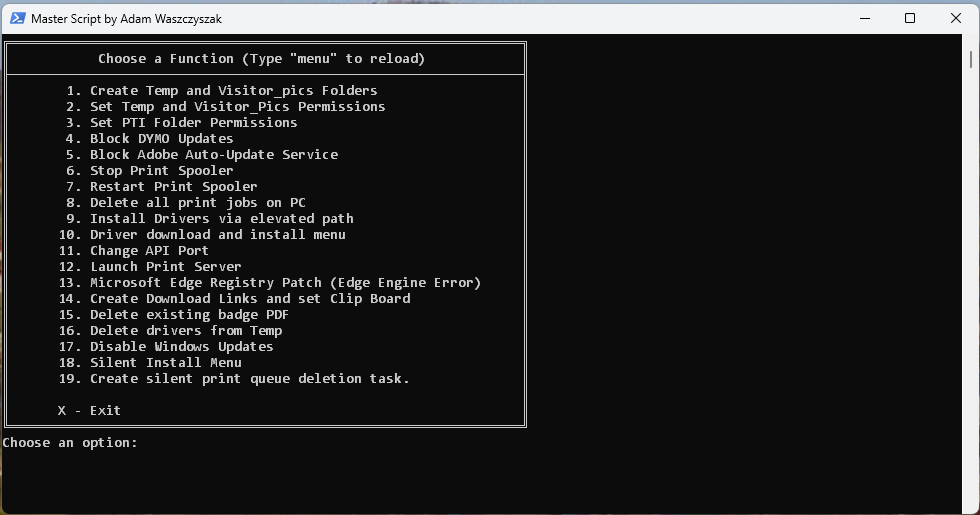 Master Script Index